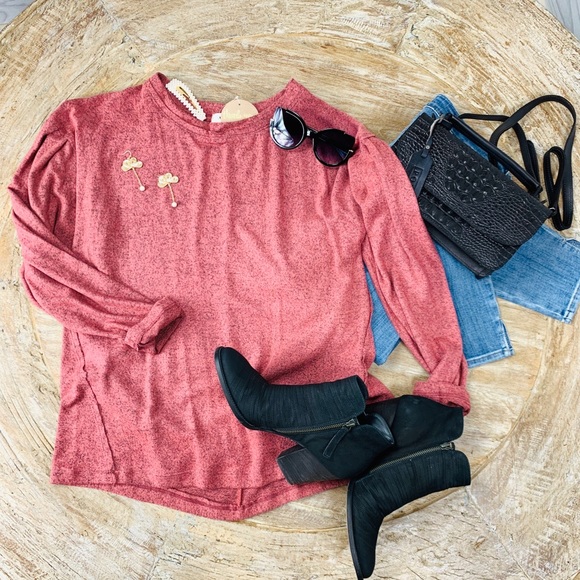 Mauve Super Soft Brushed Knit Top - Picture 6 of 7